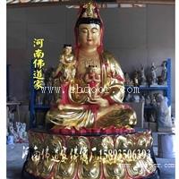河南佛道家 娑婆世界 华严三圣佛像 寺庙供像 玻璃钢彩绘贴金