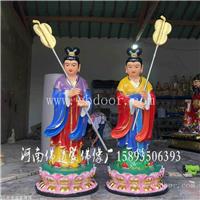 河南佛道家 善财童子 金童玉女神像 寺庙供像 玻璃钢彩绘贴金