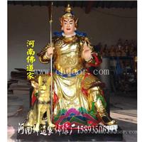 河南佛道家 二郎神神像 玻璃钢彩绘贴金 专业生产
