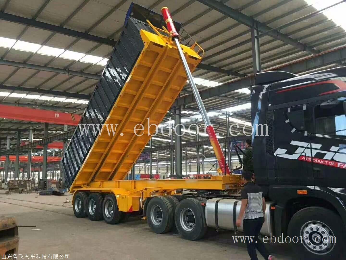 销往全国鹅颈高栏半挂车挂车厂家现车价格图片13米液压爬梯低平板