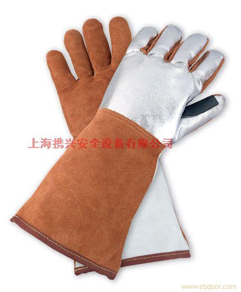 镀铝皮革焊接隔热手套�