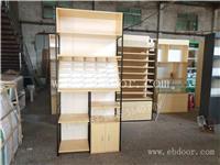 湖北咸宁木质眼镜展示柜/免漆板立式铁架铁木结合