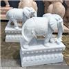 浙江石雕大象 汉白玉吉祥如意石象一对 石象大小和价格