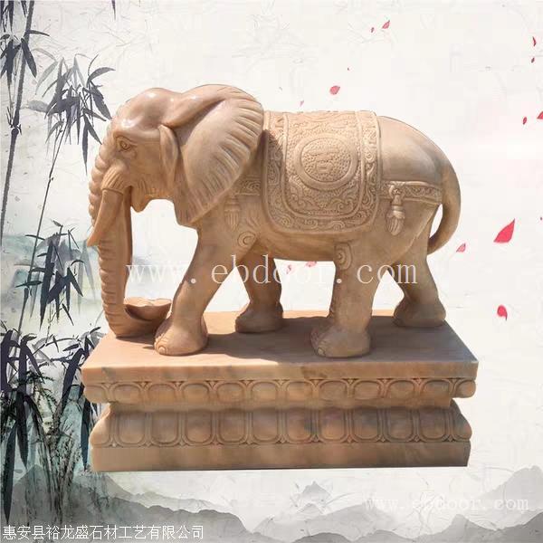 石雕大象 花岗岩吉祥如意石象一对 石象大小和价格