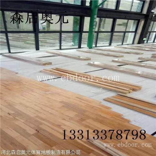 篮球场馆木地板安装上下龙骨结构