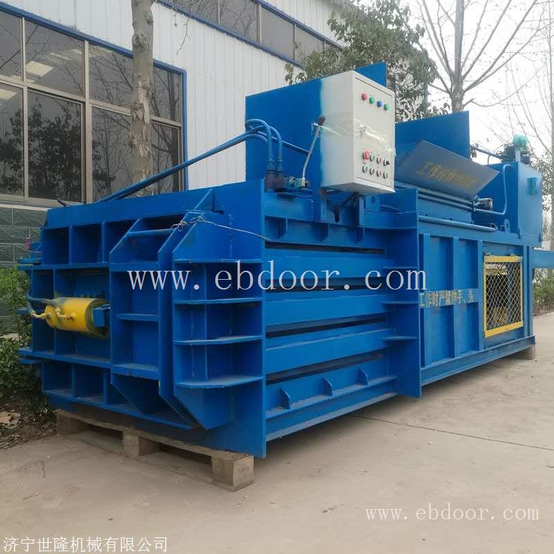 编织袋打包机厂家 世隆塑料瓶卧式压块机定做 秸秆卧式打包机价格