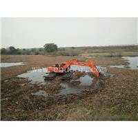 河道清淤水上挖掘机水陆两用挖掘机出租水上清淤