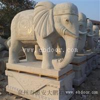 花岗岩石雕大象 室外景观动物石雕摆件 汉白玉石象一对 支持定制