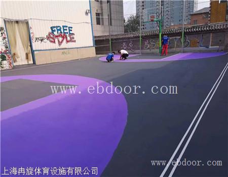 宁波小区塑胶篮球场施工工程 划线 修补