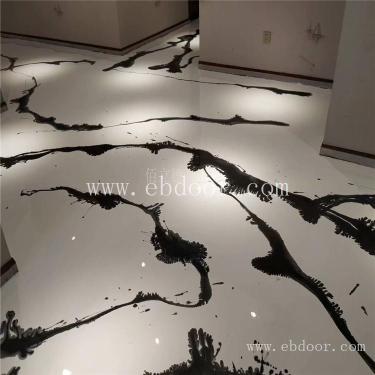 水墨艺术地坪漆 泼墨手工绘画 内江水性水墨艺术地坪漆
