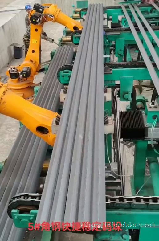 角钢型钢自动对扣堆垛打包流水线