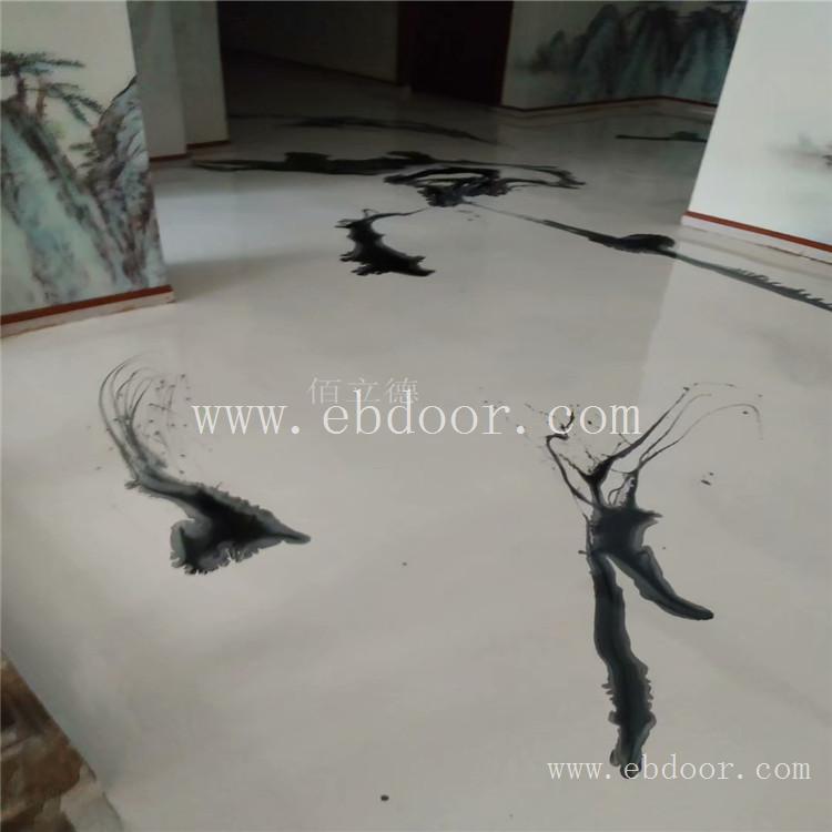 水墨艺术地坪漆 水墨艺术绘画 锦江水墨艺术地坪漆工程