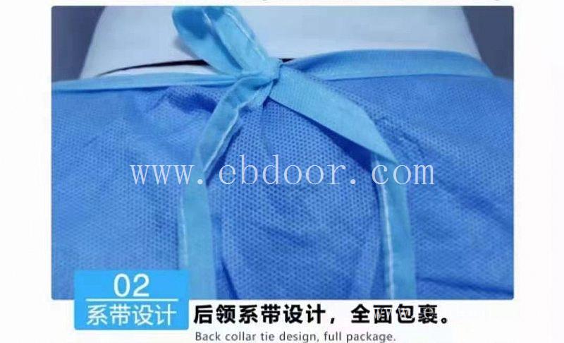  蓝色无纺布腹膜手术罩衣 环氧灭菌手术罩衣批发直供