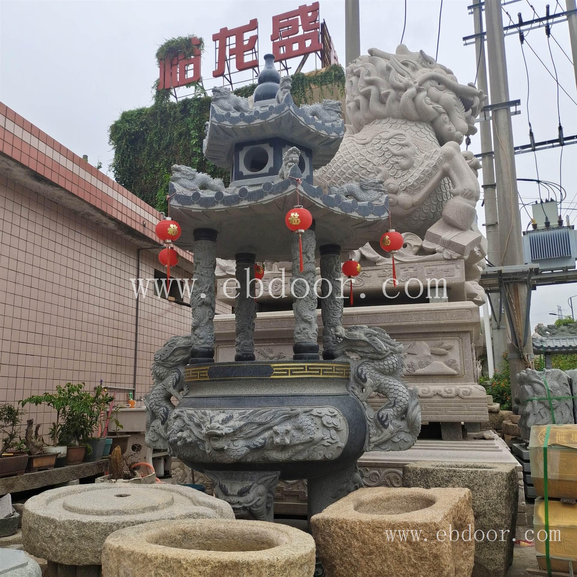 香港寺庙圆形石香炉 泰国石雕香炉雕刻 供应石雕香炉 