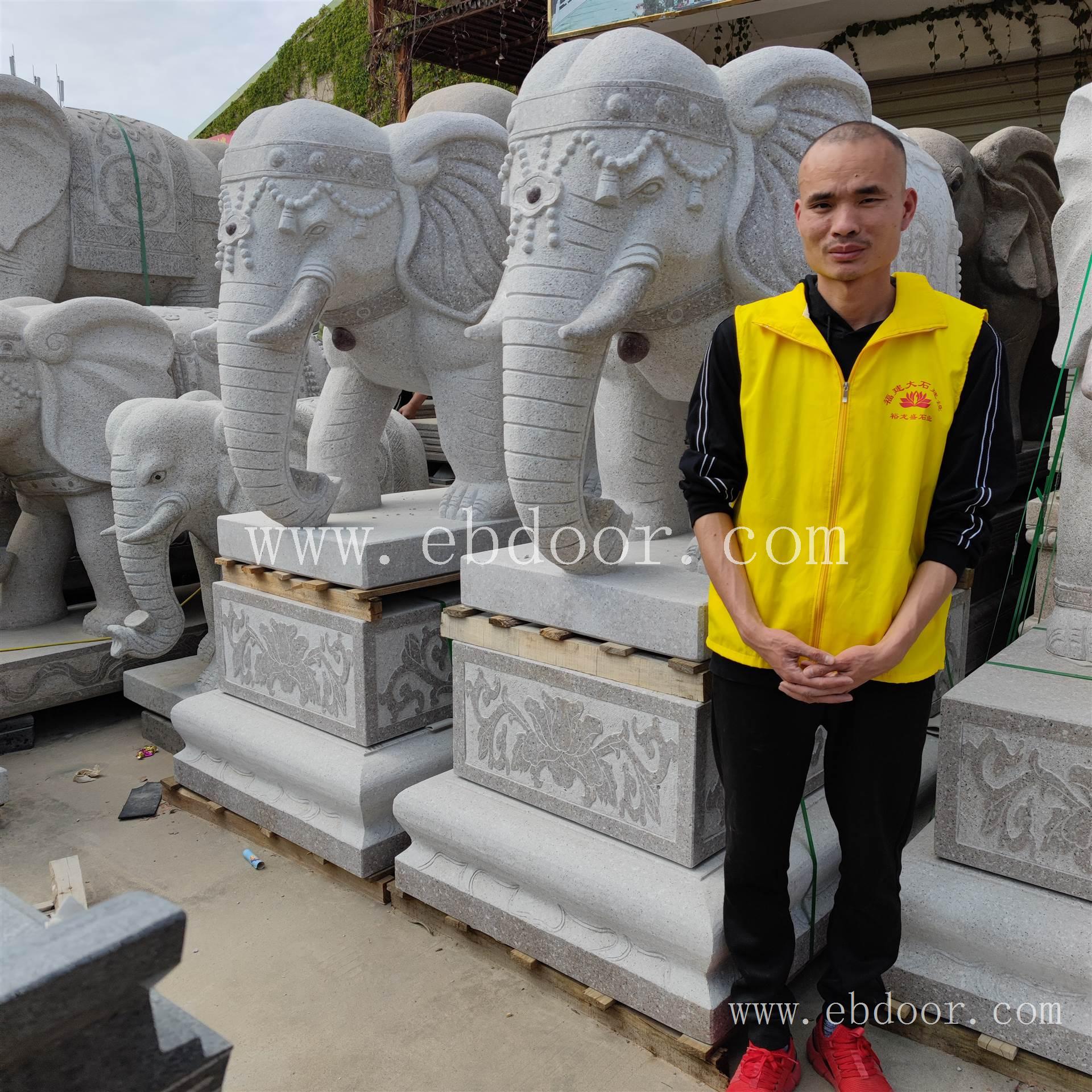 福建泉州石雕厂定做天然石材大象石雕青石大象石雕福建石雕出品