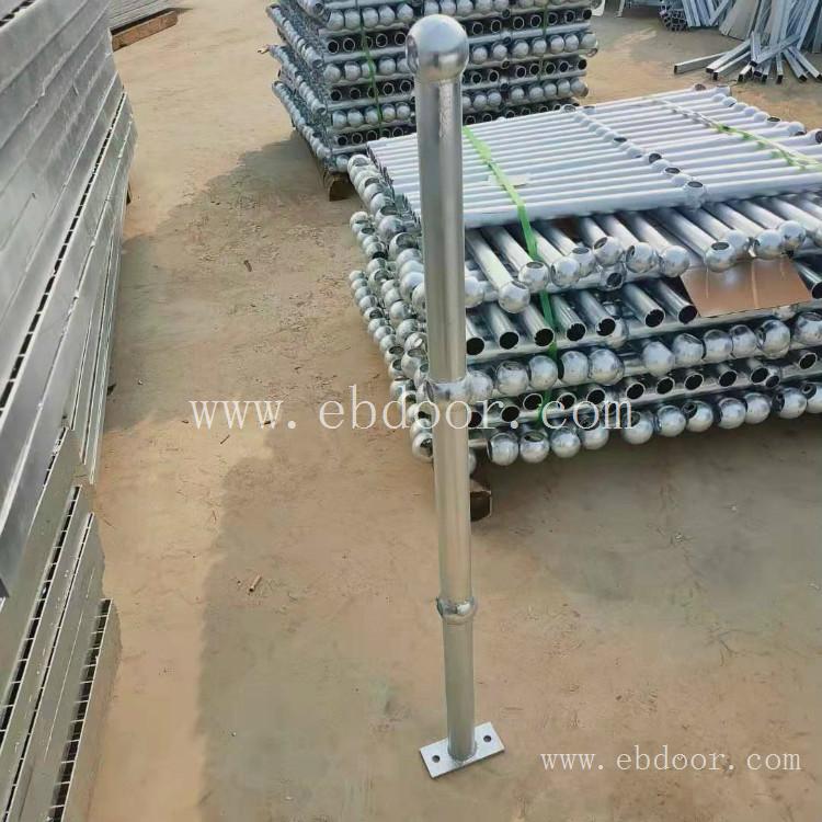 喷漆球型立柱 球接点栏杆厂商 萍乡平台甬道防护栏 圆管立柱栏杆 