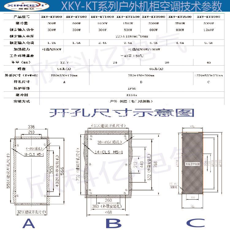 配电箱散热空调  欣科亿XKY-KT600防尘防雨