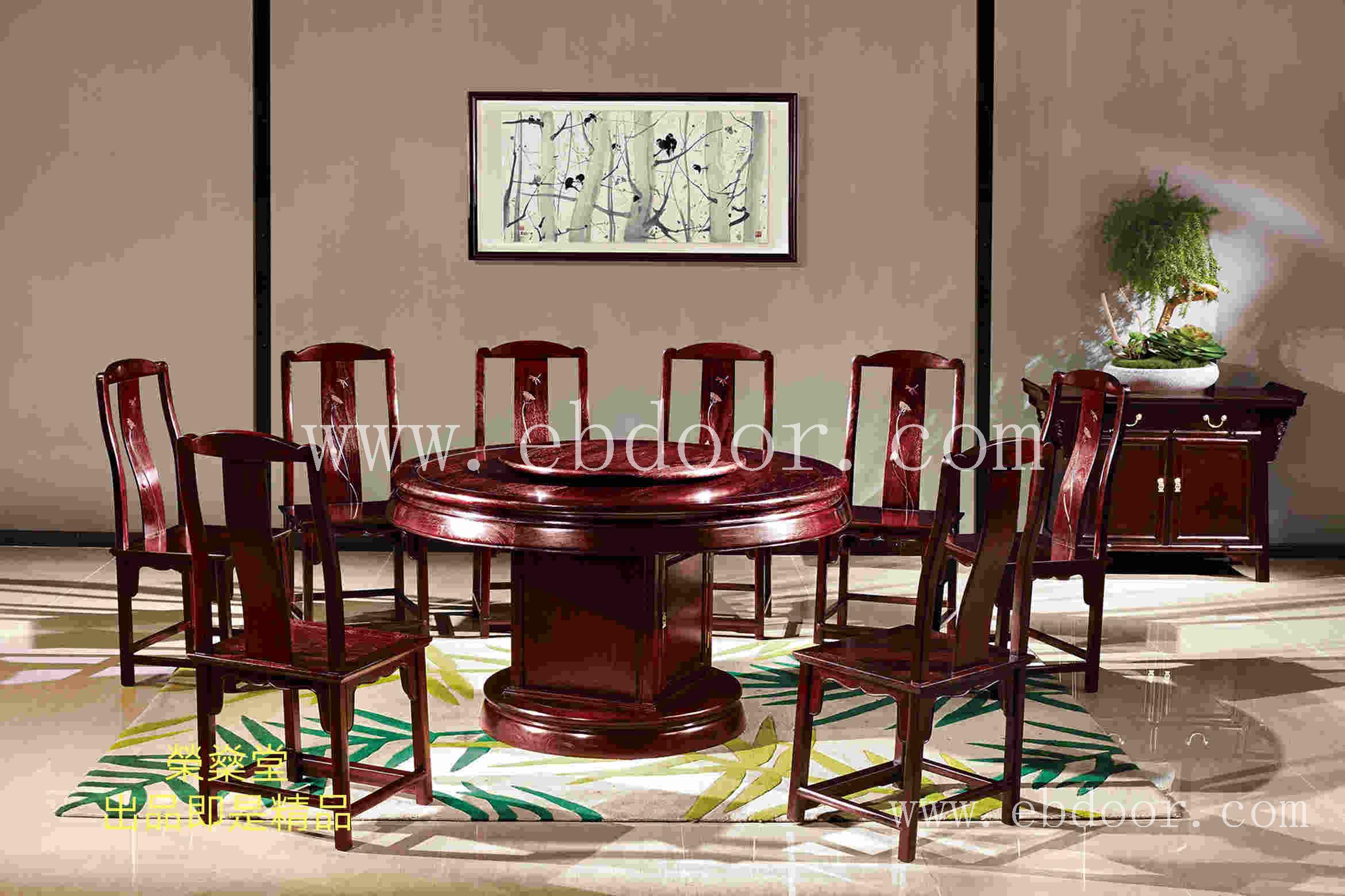 西安红木家具，西安赞比亚紫檀餐桌