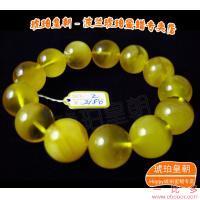 琥珀皇朝－鸡油黄蜜蜡大手珠－18MM 