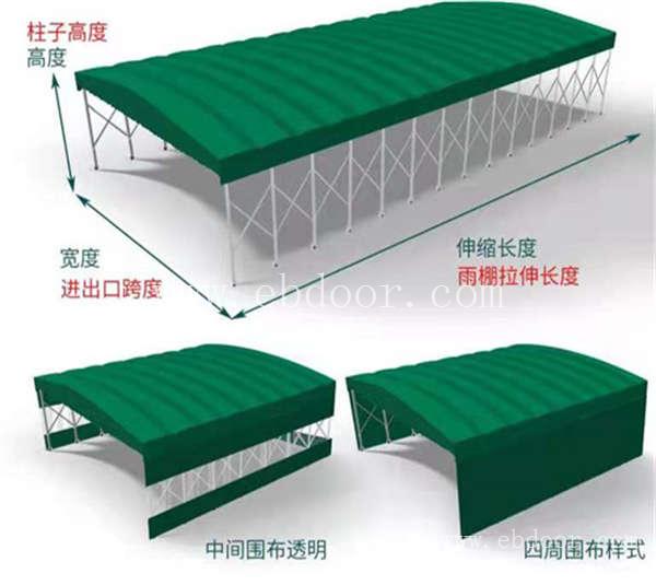 西安仓库雨棚厂家批发_宝鸡电动推拉雨棚销售_仓储物流篷批发
