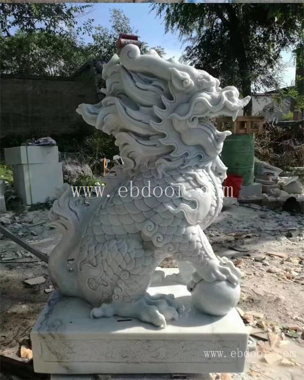 西藏园林汉白玉狮子加工