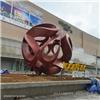 韩国保利广场铁绣球摆件 不锈钢球雕塑安装图