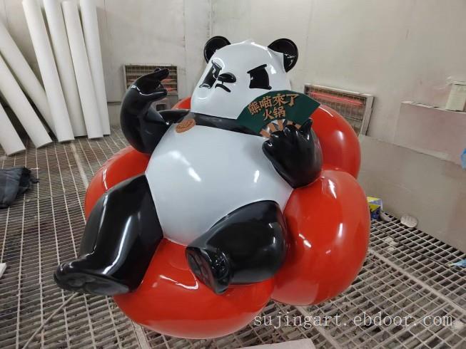 温州火锅店招牌摆件 自嗨造型动物雕塑 玻璃钢制品