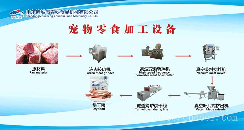 生产宠物粮工厂需要的设备138-6364-6772全价鲜肉包猫条加工设备