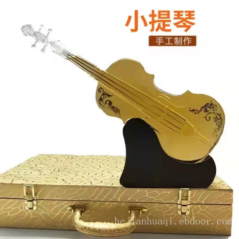 河北华企吹制玻璃生肖蛇酒瓶小提琴酒瓶大容量泡酒瓶