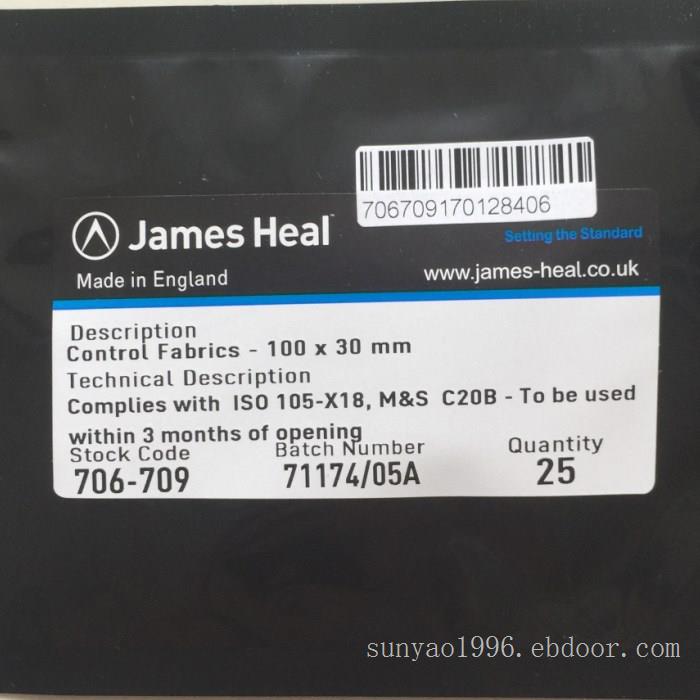 James Heal酚黄测试布 酚黄控制布 泛黄控制布 黄变测试布706-709