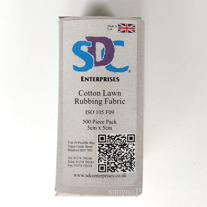 SDC英国进口摩擦白棉布500片/盒 规格5*5cm 褪色布色牢度试验专用