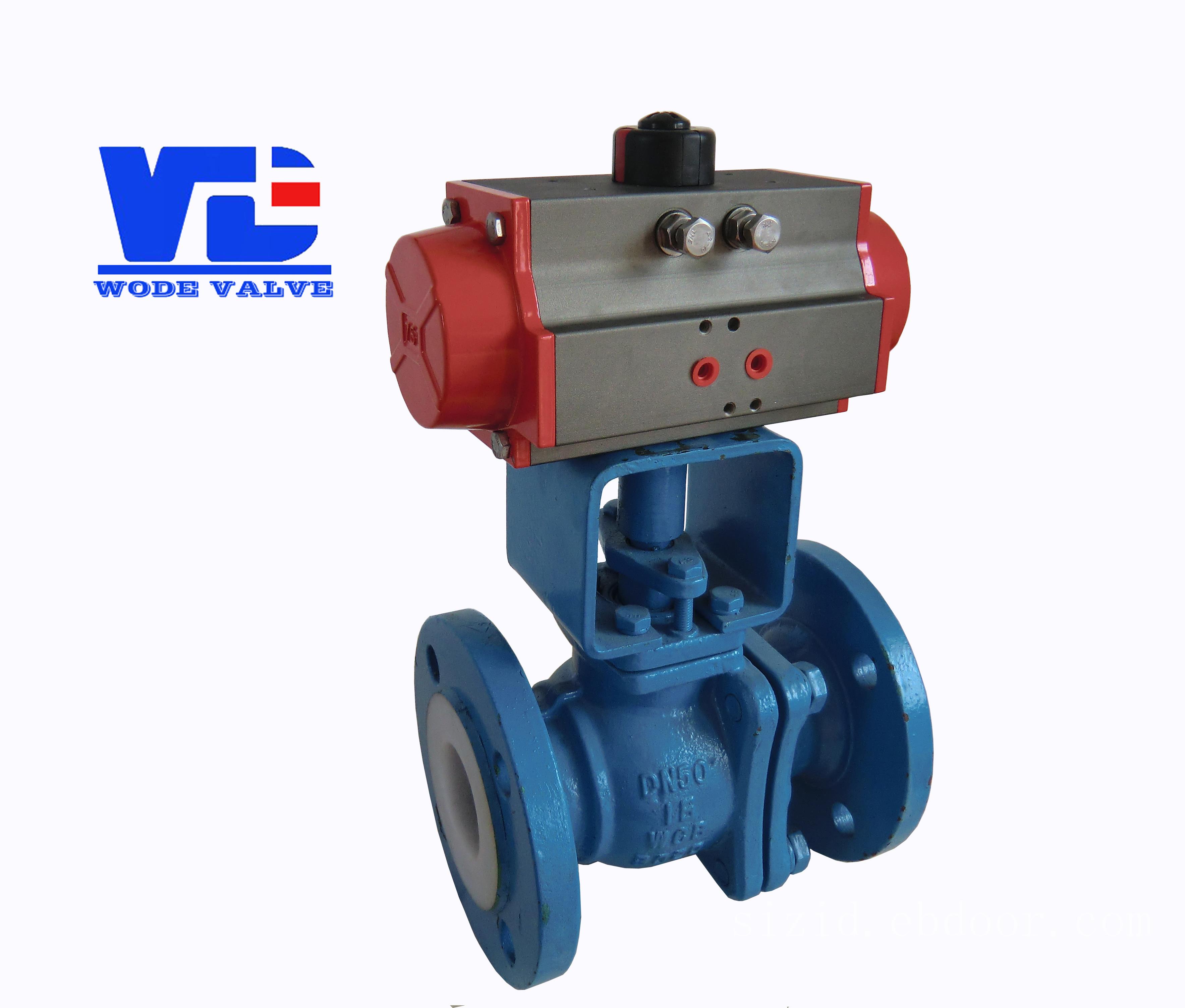 进口气动衬氟球阀-内衬F46塑料耐腐蚀