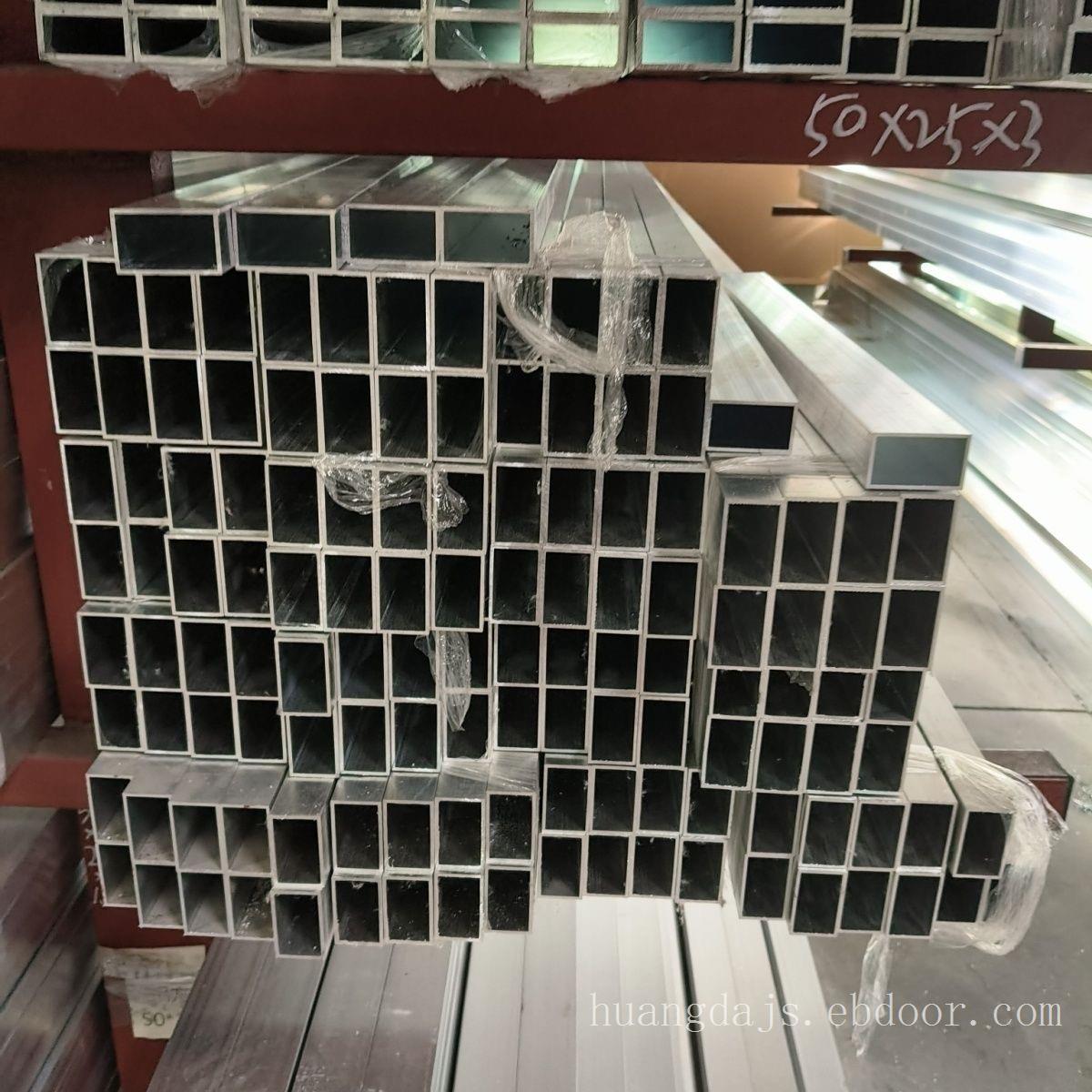 供应国标6061/6063铝方管矩形管 铝扁通 铝型材零切加工规格齐全