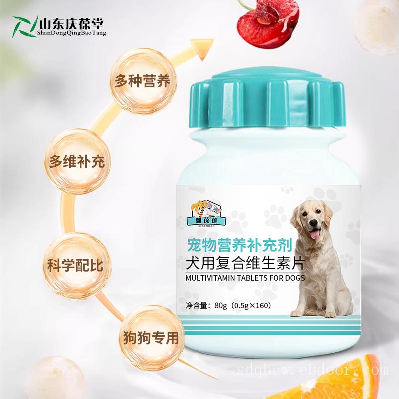 犬用复合维生素片 宠物营养补充剂OEM厂家山东麒恒宠物