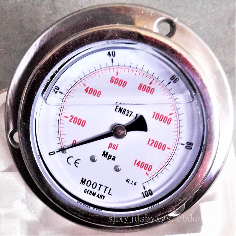 高压压力表MOOTTL耐震不锈钢压力表高压400MPA压力表径向安装