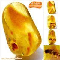 琥珀皇朝★波兰琥珀蜜蜡★罕品植物珀★内包树枝、草根带矿皮 