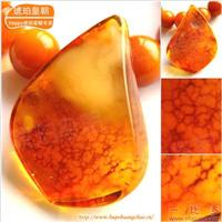 琥珀皇朝★波兰琥珀蜜蜡★罕品植物珀★内包树枝、草根带矿皮 