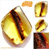 琥珀皇朝★波兰琥珀蜜蜡★罕品植物珀★内包树枝、草根带矿皮 