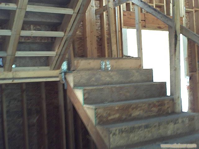 防腐木别墅内部楼梯