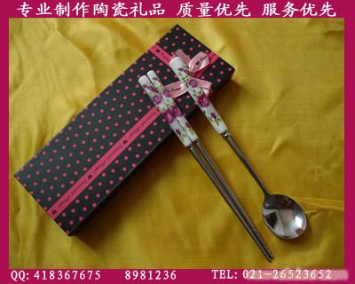供应陶瓷不锈钢勺子筷子/上海陶瓷勺子/上海陶瓷不锈钢筷子订购