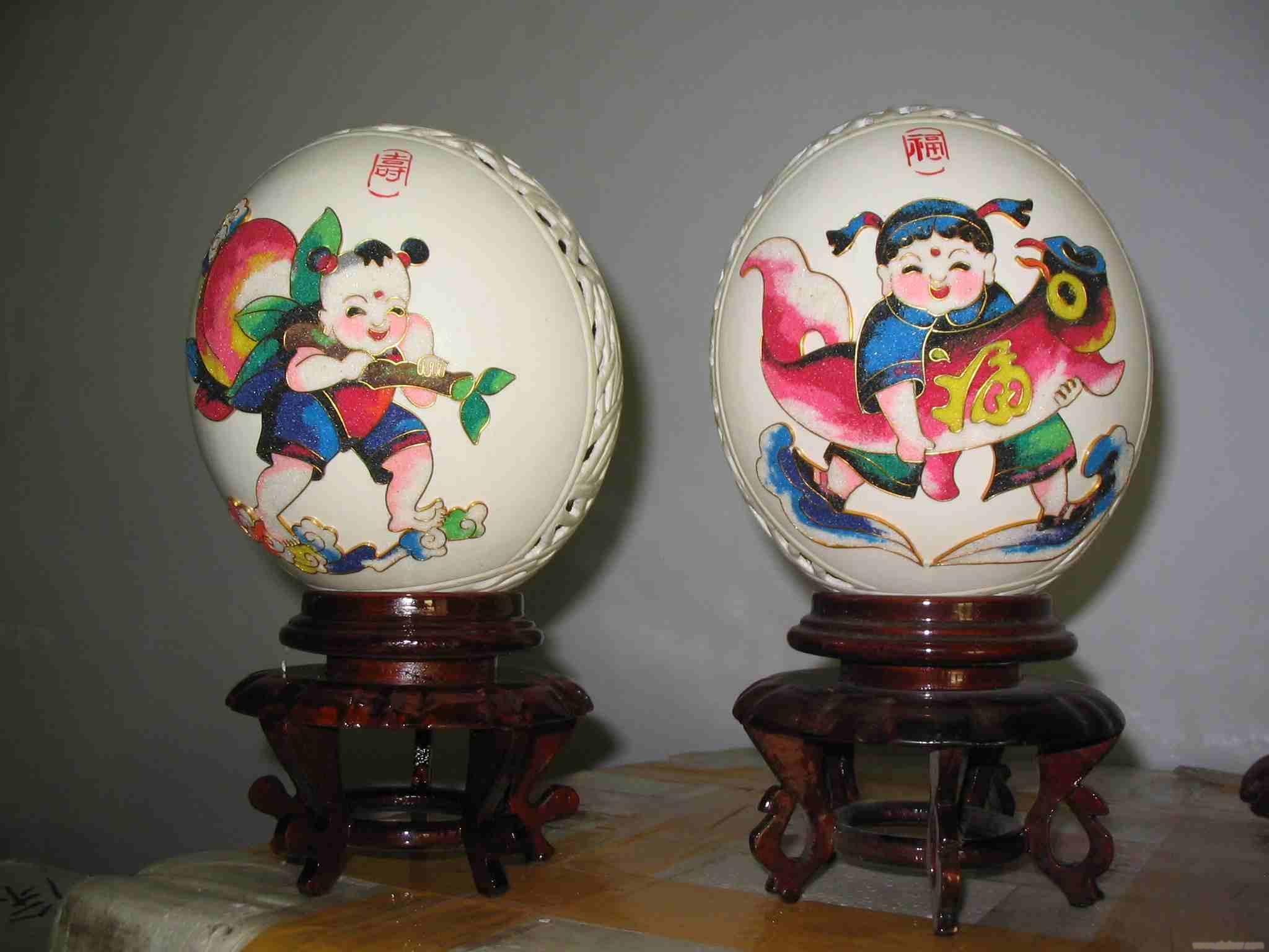 Zhengzhou beautiful ostrich egg art