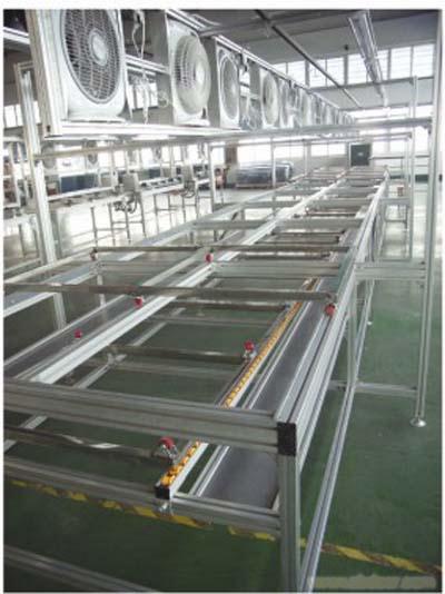 Manual inspection line for aluminum flow