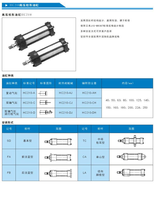 HC高压柱型油缸
